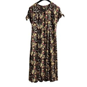 Vintage Jamie Brooke Dress Womens L Dark‎ Floral Maxi Grunge Forrest Fairy